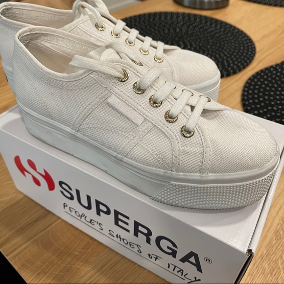 Superga 2790 White Platform Sneakers - Picture 3 of 11